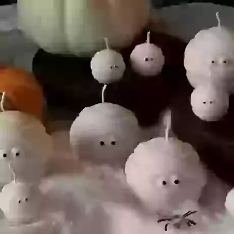 Pair Mummy Ghost Candles | Halloween Ghosts | Spooky Candle